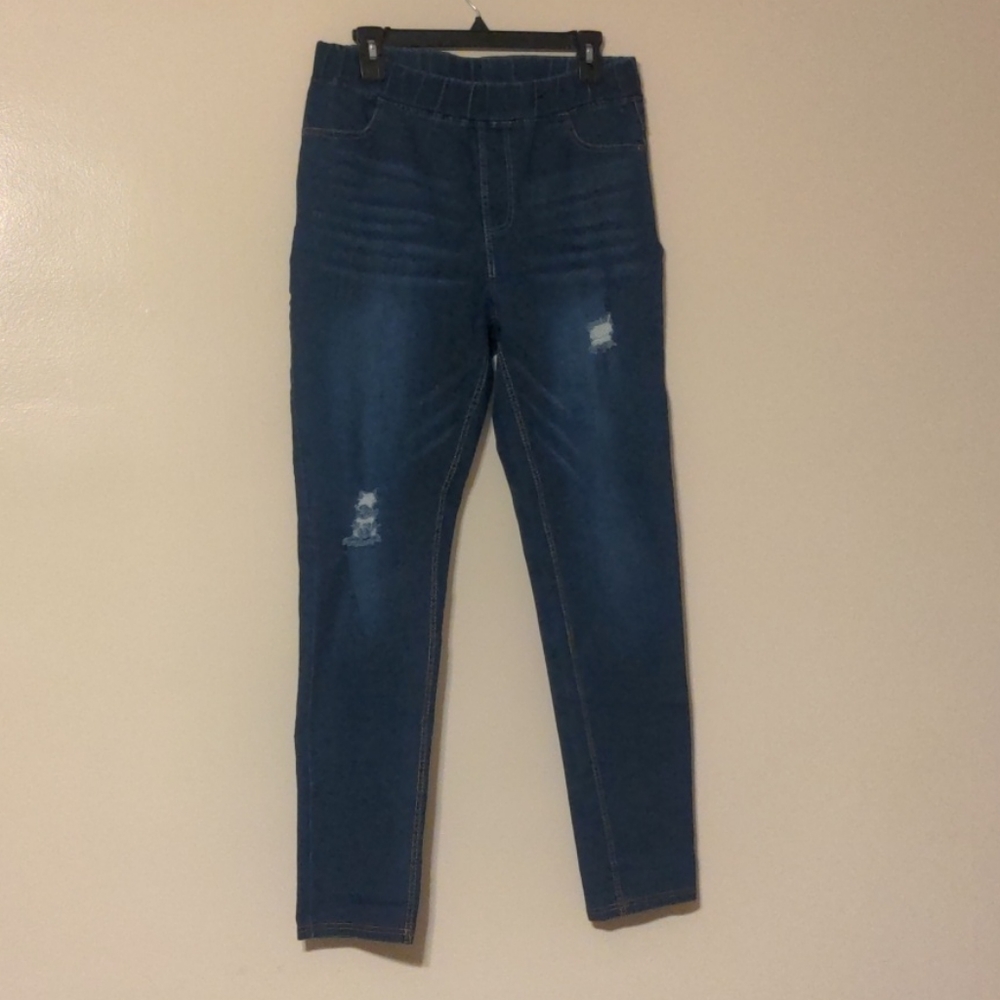 Jvini fashion pull on slimming distressed  jeans